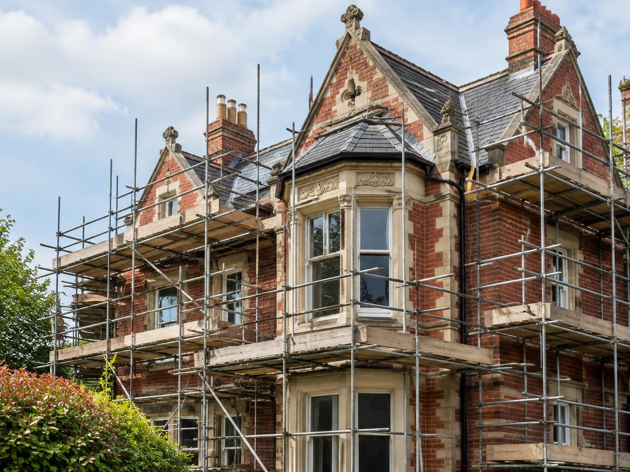 Detailed residential building exterior assessed for rebuild cost