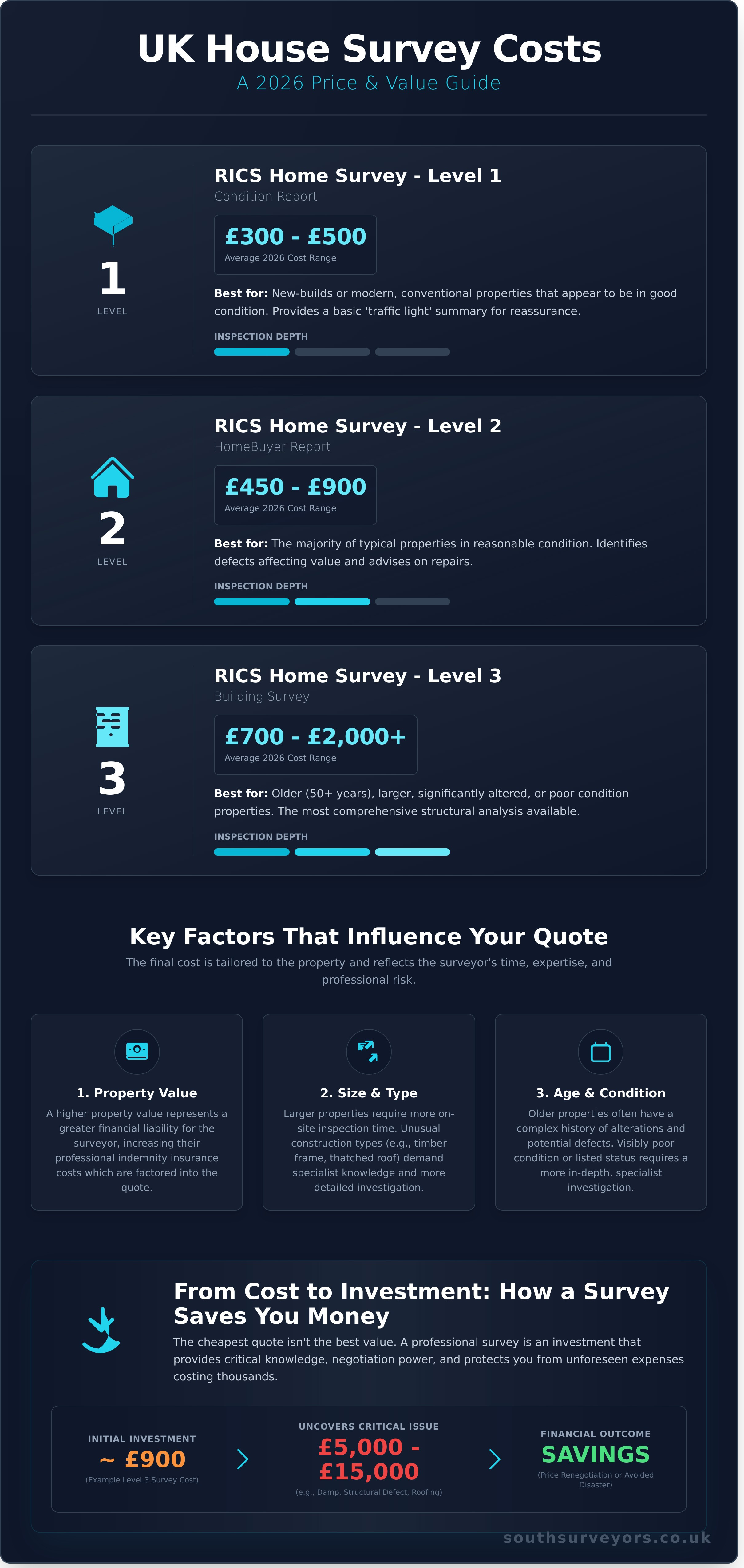 How Much Does a House Survey Cost in 2026? (UK Price Guide) - Infographic