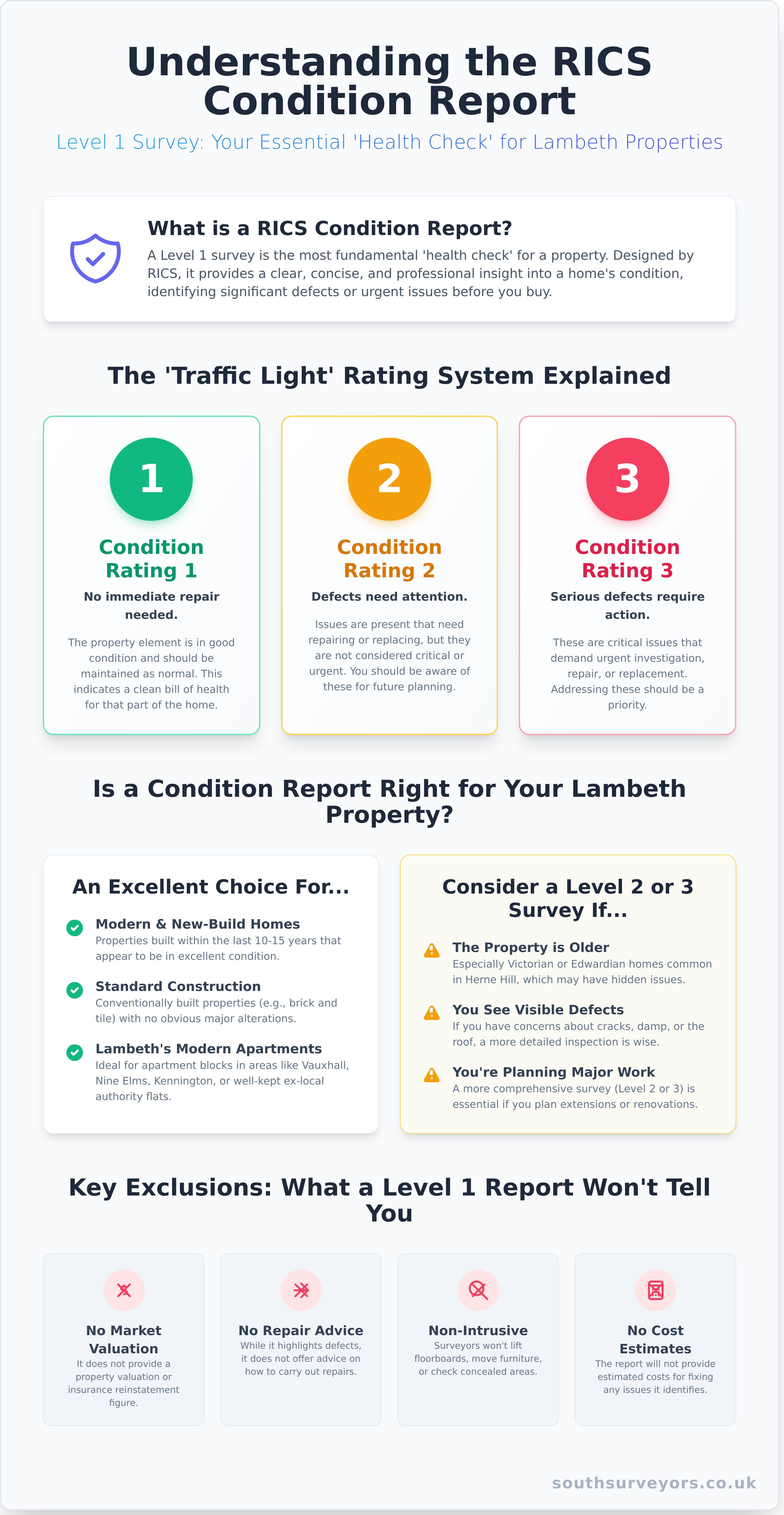 RICS Condition Report Lambeth: A Home Buyer’s Essential Guide - Infographic