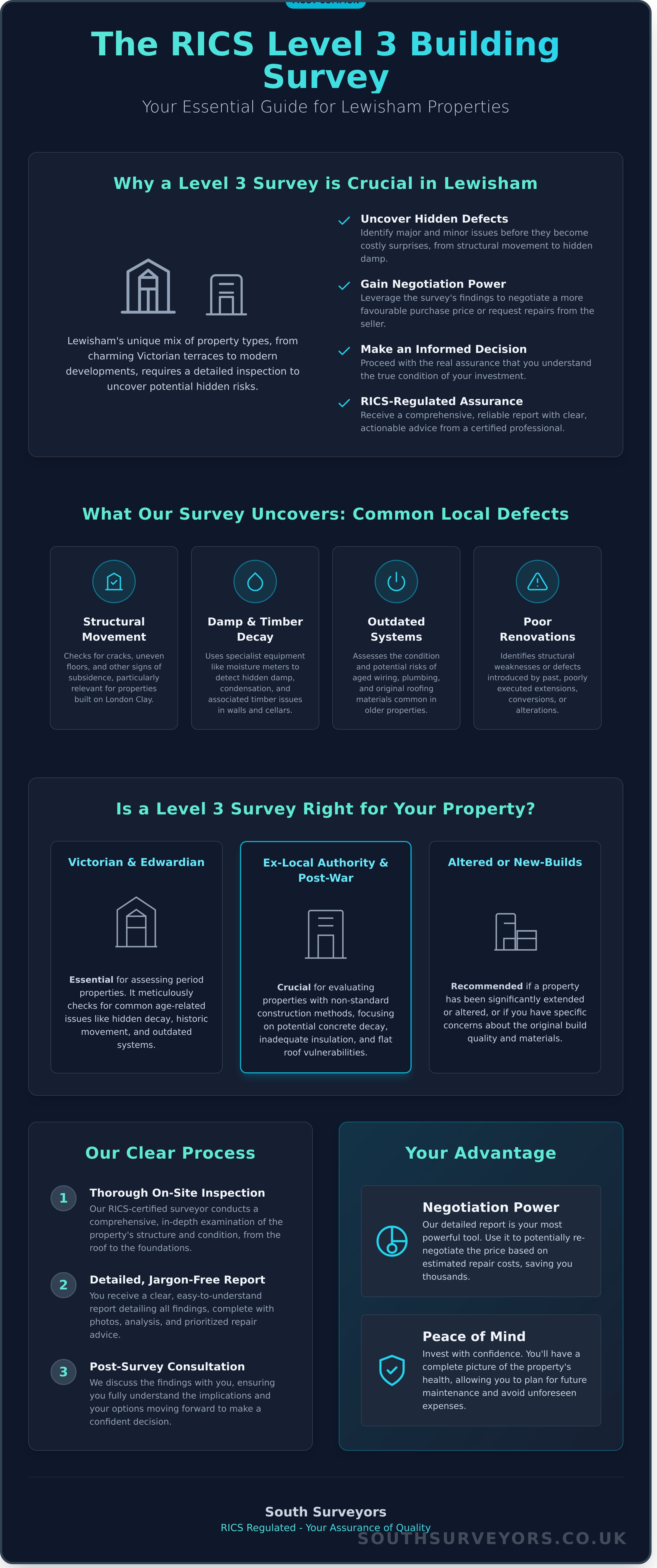 RICS Level 3 Building Survey in Lewisham - Infographic