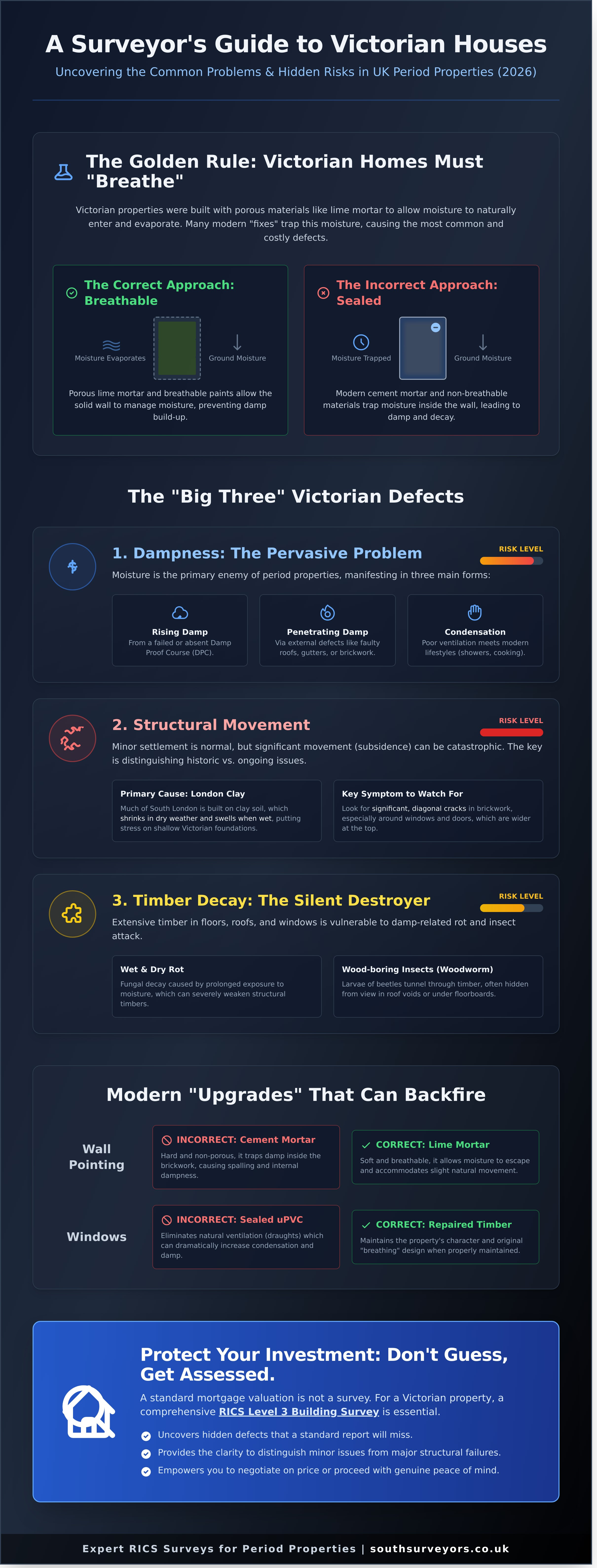 Common Problems in Victorian Houses UK: A Surveyor’s Guide for 2026 - Infographic