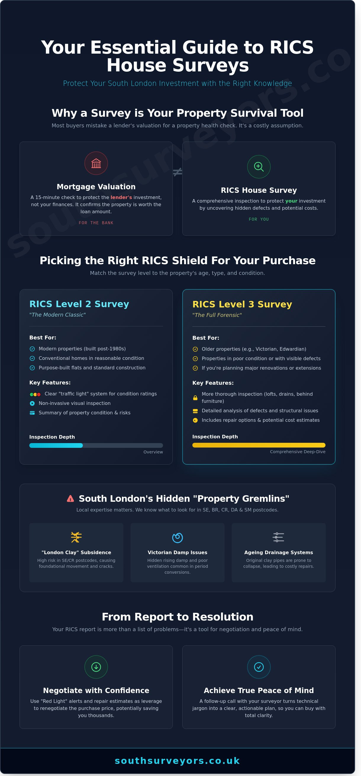 The Ultimate Guide to House Surveys: Navigating the South London Property Jungle with Confidence - Infographic