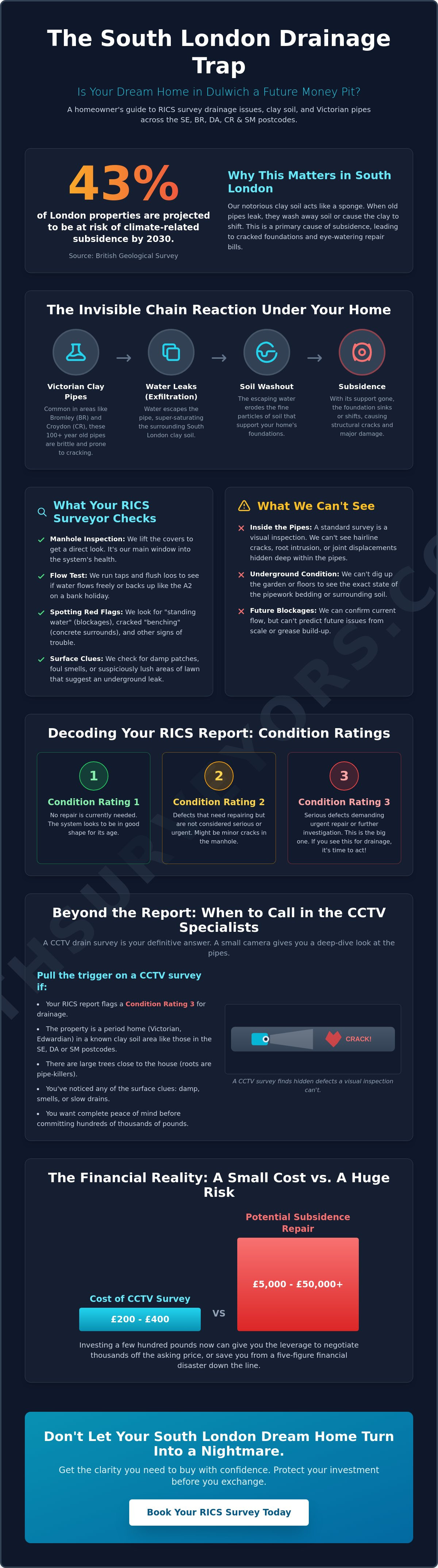 RICS Survey Drainage Issues: The South London Buyer’s Guide to Avoiding a Money Pit